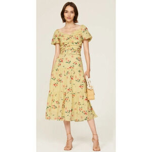 Paloma Blue Floral Evie Belted Midi Dress Size S